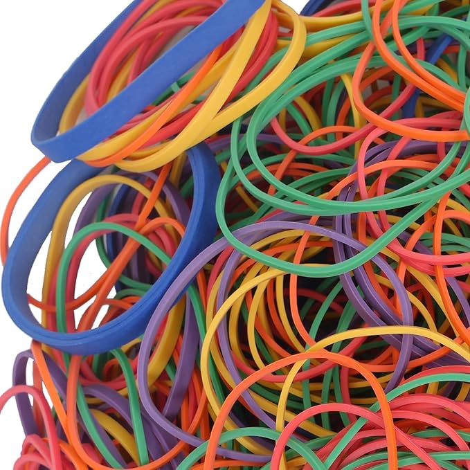 Assorted Color & Size Rubber Bands - Size #54 - Rubber Band Depot - Everyday Bands, Business Rubber Bands - 1 Pound Bag