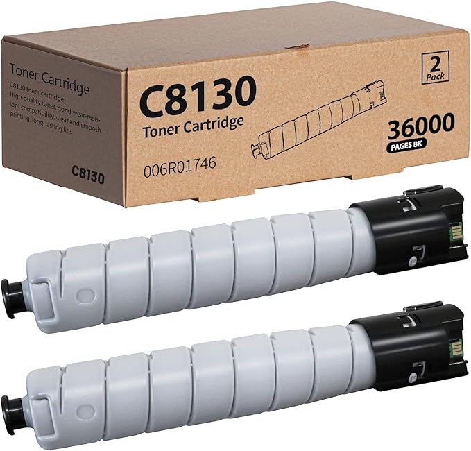 C8130 AltaLink C8130 Black Toner Cartridge Compatible for Xerox 006R01746 AltaLink C8130 C8135 C8145 C8155 C8170 Laser Printer (2BK, 2-Pack)