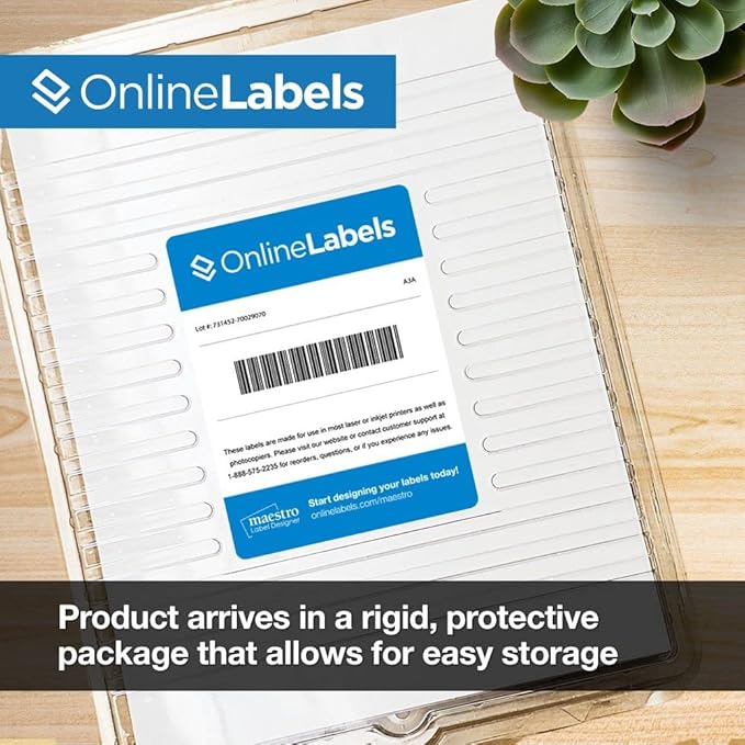 8.5 x 5.5 Half-Sheet Shipping Labels - Permanent, White Matte - for FBA, FedEx, UPS - Pack of 200 Labels, 100 Sheets - Inkjet/Laser Printers - Online Labels