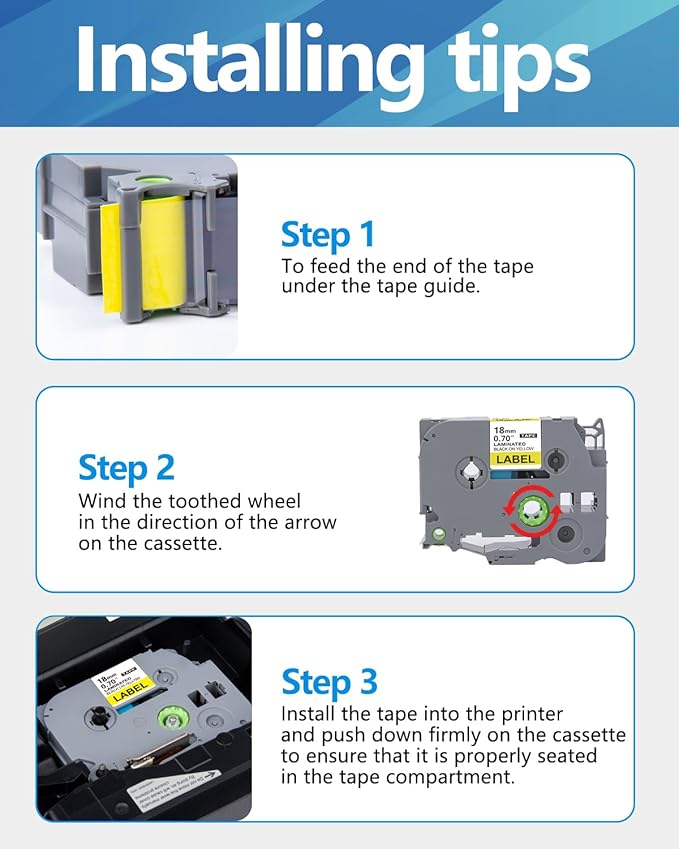 Weemay Compatible 3 Pack TZe-641 Replacement for Brother P-Touch Label Tape 18mm 0.7 Black on Yellow 3/4 TZe TZ Tape TZ-641 TZ641 TZe641 for PT-D400AD PT-D610BT PT-D600 PT-D410 Printer, 0.7" x 26.2'