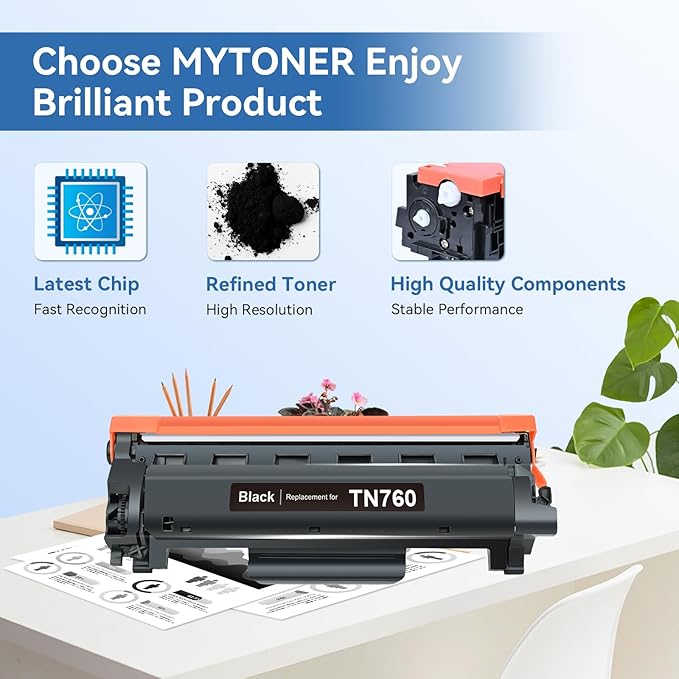 MYTONER TN760 TN730 Toner Cartridge Compatible Replacement for Brother TN-760 TN-730 Toner to use with MFC-L2690DW 2717DW HL-L2350DW HL-L2395DW MFC-L2750DW MFC-L2710DW DCP-L2550DW (Black, 1 Pack)