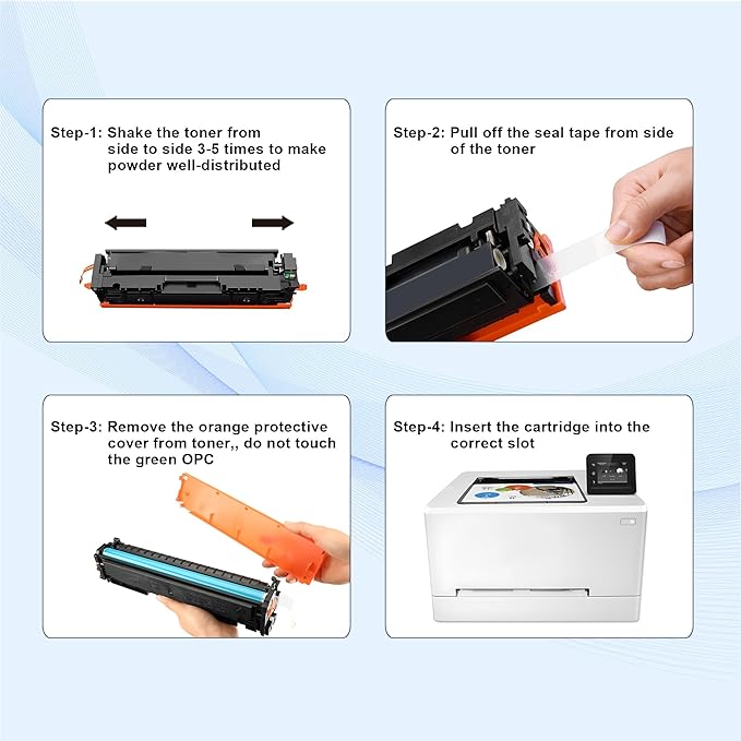 OFFICE-COLOR Compatible for HP 206A Toner Cartridges 4 Pack Works with HP Color Laserjet Pro MFP M283fdw,MFP M283cdw,M255dw,M255nw,M255,M282nw,M282,M283 Printers