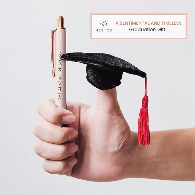 MESMOS 3pk Fancy Pen Set, Graduation Gift for Her, College Graduation Gifts for Women Class of 2025, German-made Ink & Swiss-Made Nib, Metal Ballpoint Pen