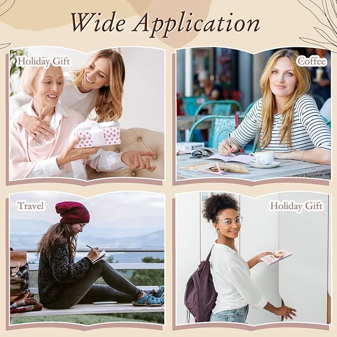 24 Set/48 Pcs Positive Affirmation Gift Set Gratitude Notebooks with Pens Small Bags Motivational Encouragement Notepads Daily Affirmations Journal for Women Stress Relief Self Care (Boho)