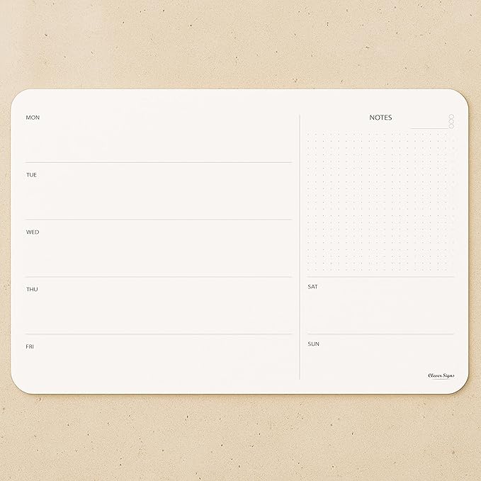 Weekly Planner Pad, Weekly To Do List Notepad, Tear Off Undated Weekly Planner Notepad, 50 Sheets, A4 Size (8,3" X 11,7"), Premium Thick Paper with Cardboard Back Support, Weekly Desk Planner by CLEVER SIGNS