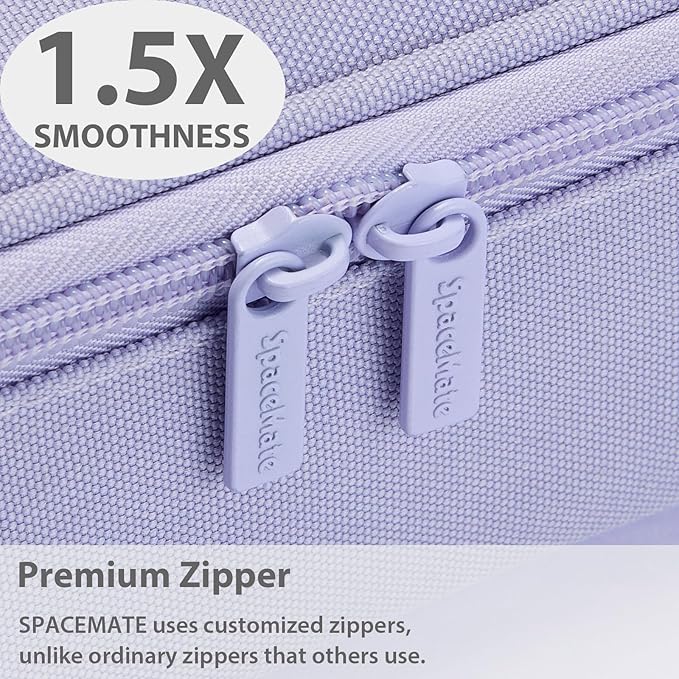 Pencil Case Pouch Box Bag School Supplies Girls Boys Kids, Cute Preppy Stuff Large Big Capacity Aesthetic Pen Organizer, Back to College Stationary, Purple, Classic Stlye, 1800ml