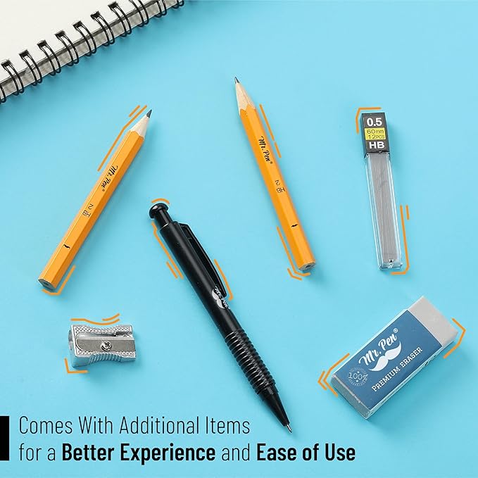 Mr. Pen Geometry Set with 6 Inch Swing Arm Protractor, Divider, Set Squares, Ruler, Compasses and Protractor, 15 Piece Set, Back to School Supplies