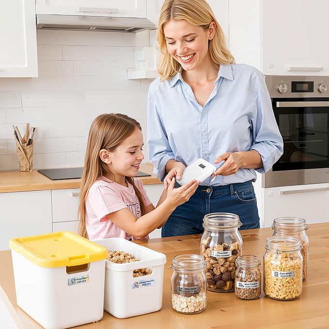 Label Maker, Label Maker Machine with Tape, Portable Bluetooth Label Printer with Little Space, Mini D10 Label Machine with Multiple Personalized Templates for Family School