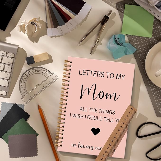 Memorial Gifts for Loss of Mom Grief Notebook Journal, Letters to My Mom in Heaven Journal, Sympathy Notebooks Gifts for Loss of Mom Women, In Loving Memory Sympathy Gifts, 6x8.2In（Pink）