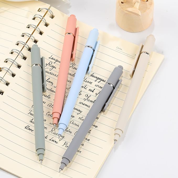 RIANCY Gel Pens, 0.5mm Black Ink Quick Dry Ball Point Pens, Fine Point Smooth Writing Pens, Cute Aesthetic Gifts Set for Men Women Journaling, Office School Stationery Supplies
