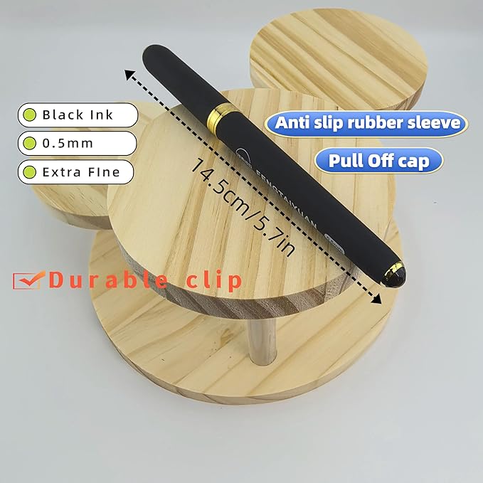 Fengtaiyuan P18Prox6, Gel Pens, Black Ink, Extra FIne 0.5mm, Writting Pens, Smooth, 6 Pack (P18Prox6)