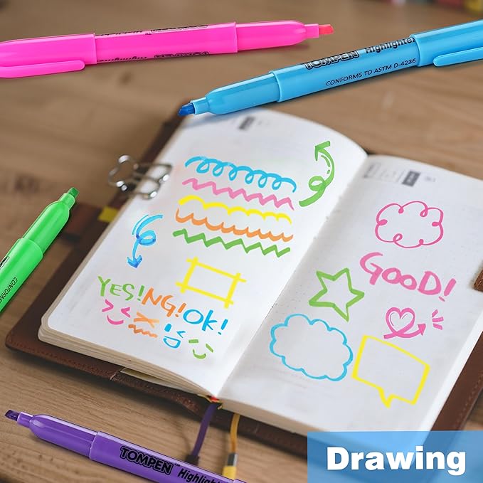 Highlighters Bulk 48 Pack – 6 Assorted Colors Chisel Tip High lighter Marker Set for School,Office,Bible Study, Journaling – Smear-Free,Quick Dry Ink Fluorescent Pens for Teachers & Students