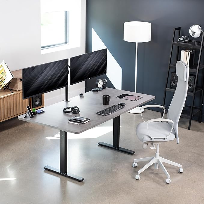 VIVO Dual Ultrawide Monitor Desk Mount, Heavy Duty Fully Adjustable Steel Stand, Holds 2 Computer Screens up to 38 inches and Max 10kg Each, Black, STAND-V038