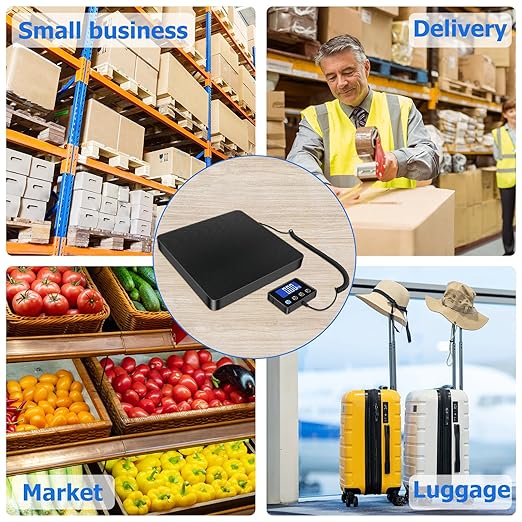 Shipping Scale, 440 lbs/0.35oz High Accurate Digital Postal Scale with Hold/Tare Function, Postage Scale for Packages, Luggage, Small Business, Home Use, Battery & Charging Cable Include