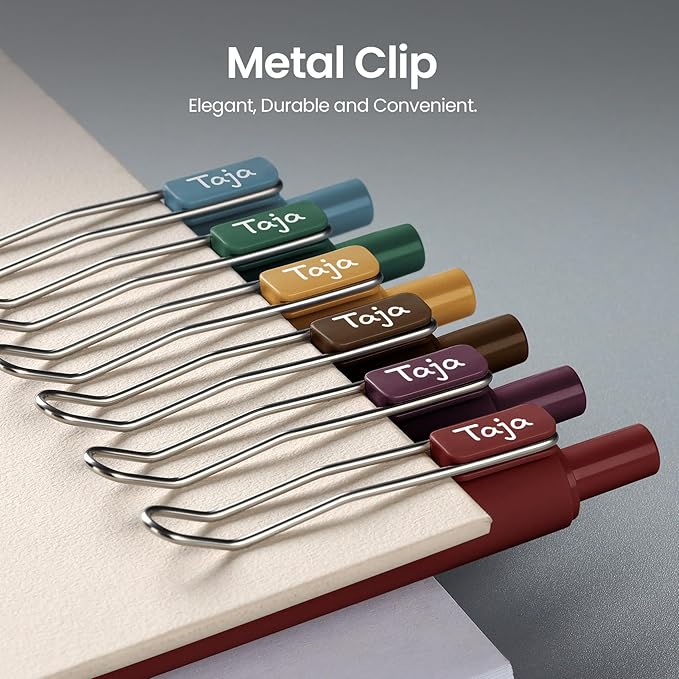 Taja Gel Pens, 6pcs 0.5mm Fine Point Smooth Writing Pens, Quick Dry Black Ink, Unisex, Adult, Vintage Style, Perfect for Writing, Note Taking, Everyday Use