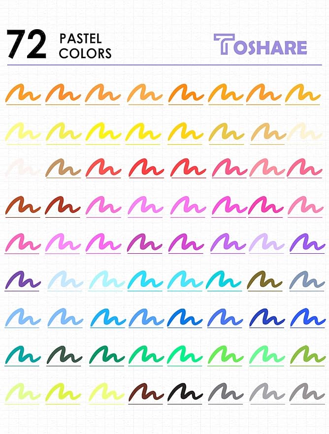 Double Brush Marker Pens, 72 Colors Art Markers Set with Fine Tip and Brush Tip for Kids Adult Coloring Book Hand Lettering Calligraphy Drawing Art Supplies Kit