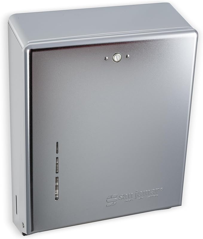 San Jamar T1900XC C-Fold/Multifold Commercial Towel Dispenser, 500 Multifold / 300 C-Fold Towel Capacity, Chrome 14.8" x 11.4" x 4"