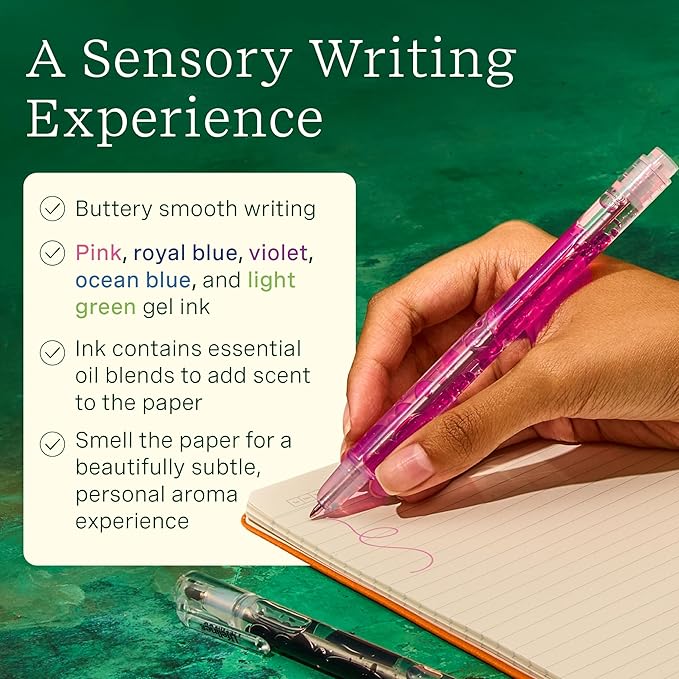 Lifelines Scented Lava Gel Pen Set, 5-Pack (Brights) - 0.5mm Colored Gel Pens Infused with Scented Essential Oil Blends & Mesmerizing Lava - School Supplies for College Kids & Adults