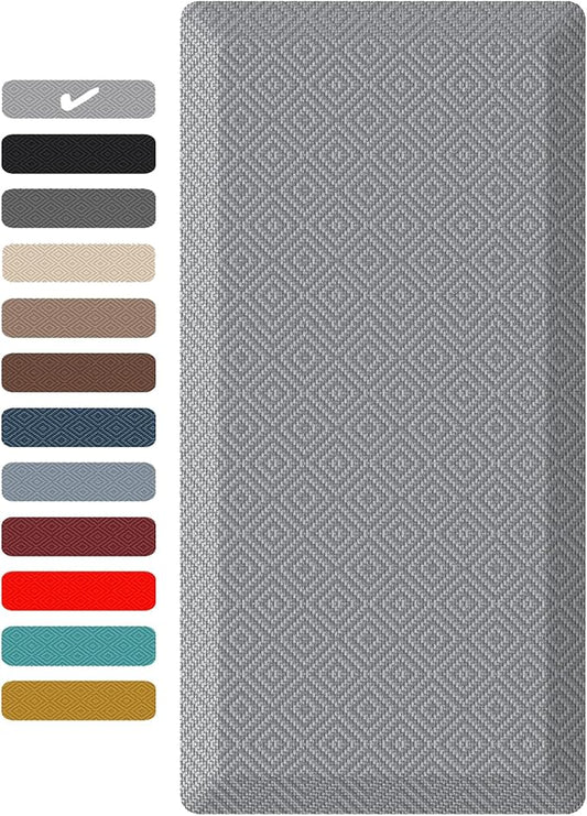 Ophanie Kitchen mats for Floor, 3/4 inch Thick, Kitchen Rugs, Anti Fatigue Standing Cushioned Mat, Waterproof,Comfort Ergonomic mat for Office, Home, Sink, 20''x39'' Grey Non-Slip Bottom