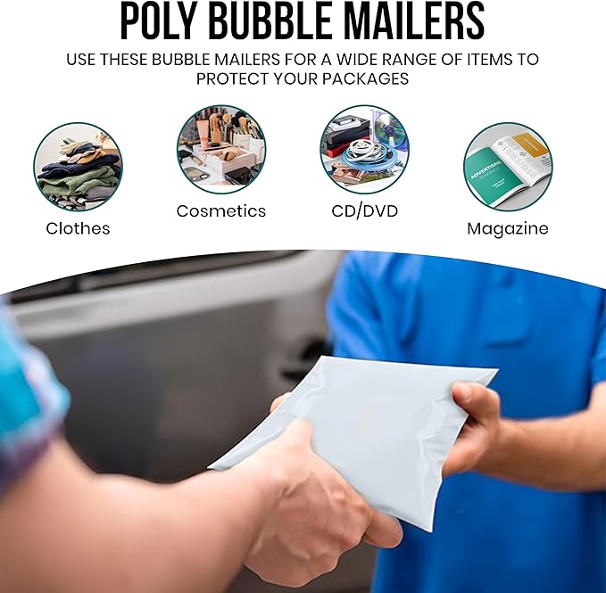 Levex - #2 8.5" x 12" [5 Pack] Poly Bubble Mailers, Padded Envelope Mailers, Packing Envelope & Mailing Bags for Shipping