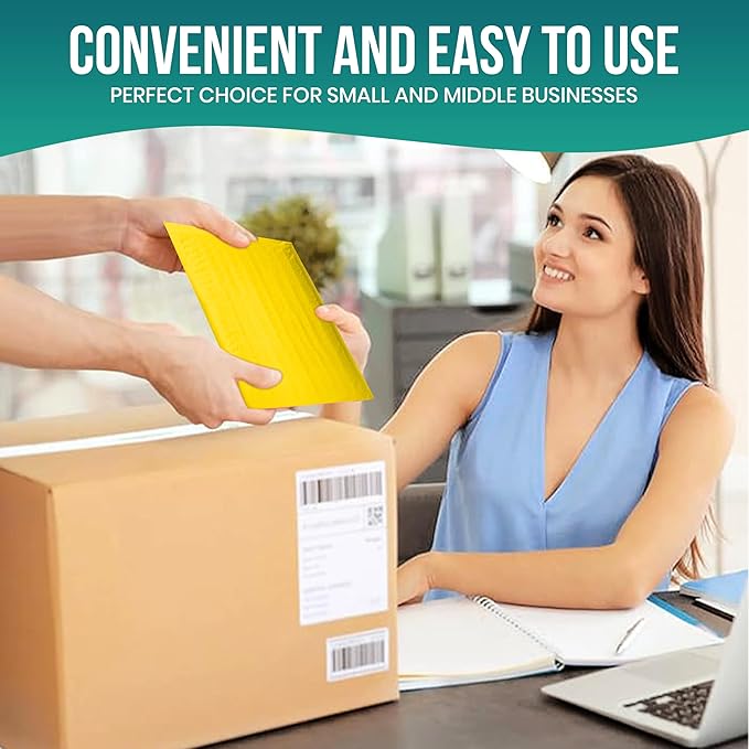 Levex - #000 4" x 8" [10 Pack] Yellow Poly Bubble Mailers, Padded Envelope Mailers, Packing Envelope & Mailing Bags for Shipping