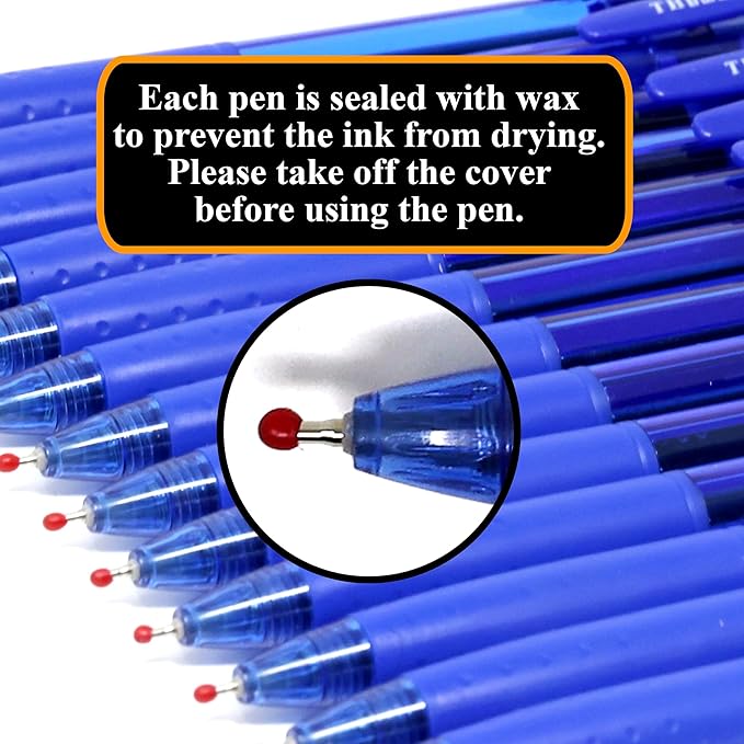 THINK2MASTER [24 Pens - Blue Ink Think2 0.7mm Precision Tip Gel Pens. (24 Blue) Fine Point Small Rollerball Pens with Smooth Quick Drying Ink.