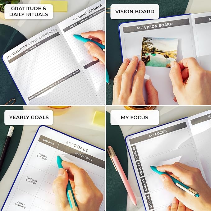 Clever Fox Daily Planner – Undated Planning Notebook with Hourly Schedule & To-Do List – Personal Day Task & Work Organizer, 6 Months (Royal Blue)