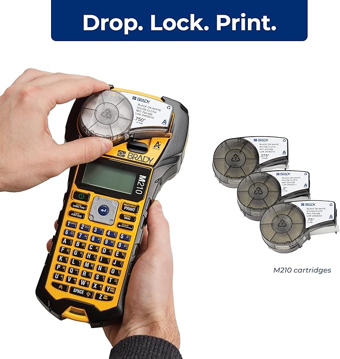 Bundle of Brady M210 Portable Label Printer + Brady Breaker Lockout Tagout Electrical Loto Kit (153669)