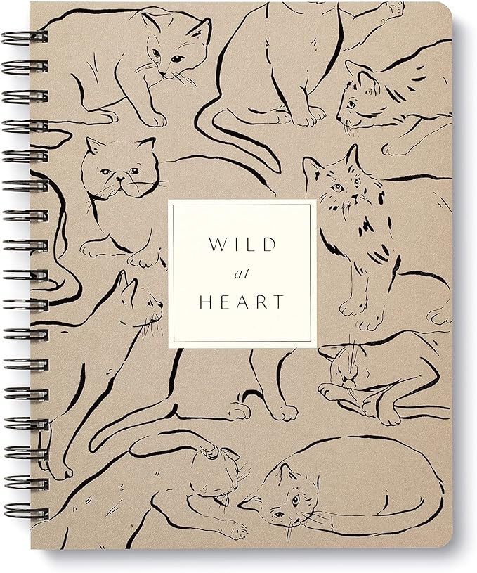 Compendium Spiral Notebook - Wild at Heart — A Designer Spiral Notebook with 192 Lined Pages, College Ruled, 7.5”W x 9.25”H