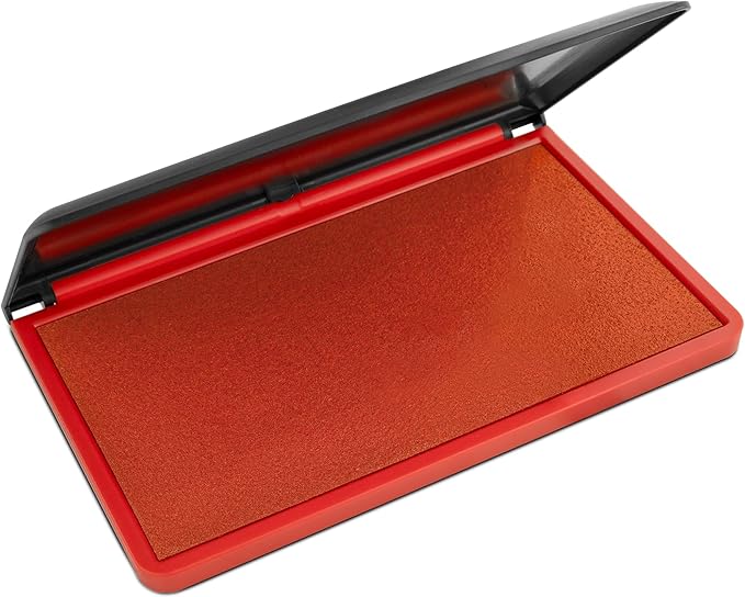MaxMark Large Premium RED Ink Stamp Pad - 3.5" x 6.25" - Quality Felt Pad