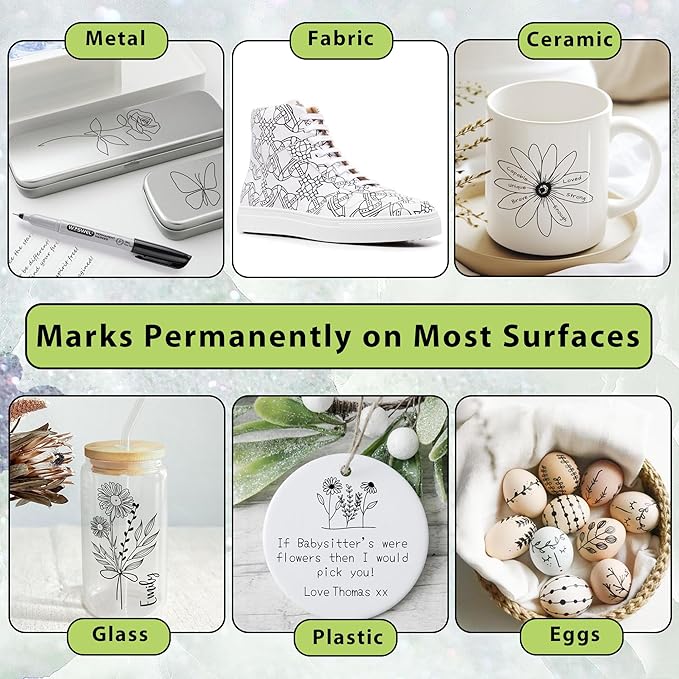 Ultra Fine Permanent Marker Bulk,24 Pack Ultra Fine Point Black Permanent Marker set, Felt Tip Pens Works on Plastic, Wood, Stone, Metal and Glass for Doodling, Marking