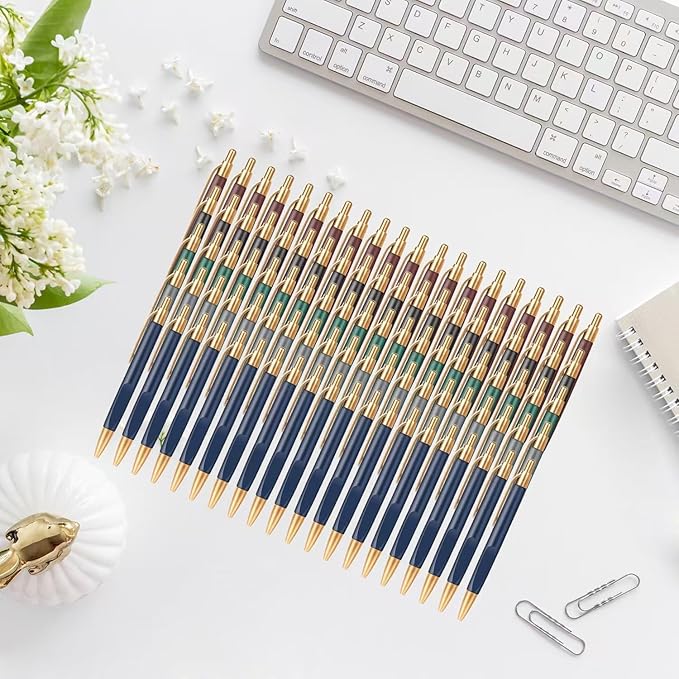 Aozora Pens Bulk 100 Pack Retractable Pens Ballpoint Smooth Writing Pen Click Bulk No Bleed Medium Point 1.0 mm Box of Pen (Classic-A)