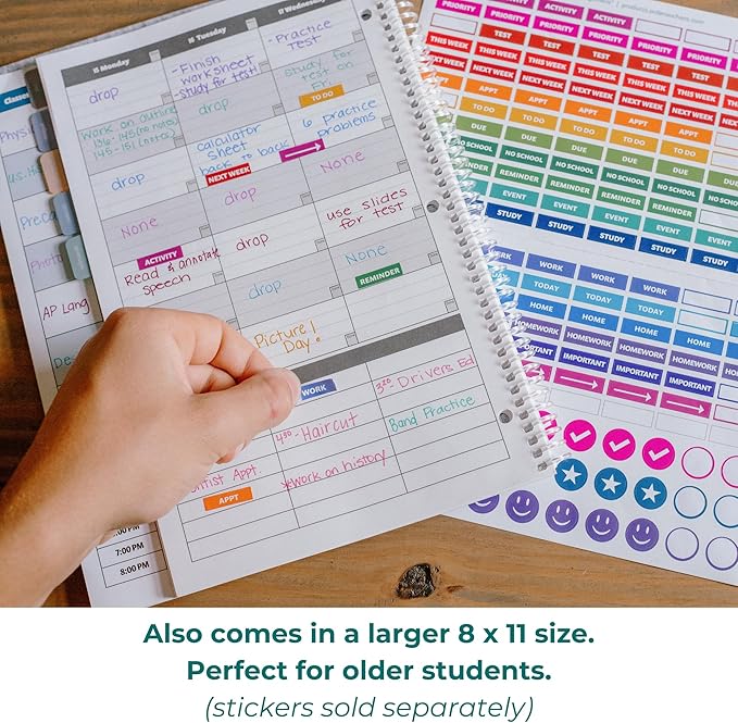 Order Out Of Chaos Academic Planner 2025-2026 Daily Weekly and Monthly Calendar, School Agenda Book, July 2025-June 2026 planner 8.5x8.25 Homework Organizer (Raspberry)