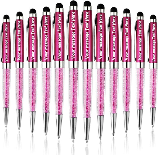 Personalized Custom Pens with Name Engraved Logo Text Pen, Customized Smooth Writing Pens Personalization Gift for Men Women Wedding Office Business Promotion, 12pcs/Pack