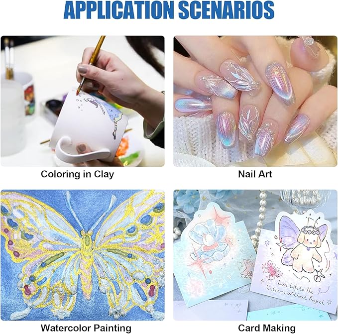 Mini Glitter Watercolor Paint Set, 20 Colors Shimmer Metallic Watercolour Painting Sets, Solid Pearl Water Color Paints for Kids, Adult, 1ml Trial Pack(Summer)