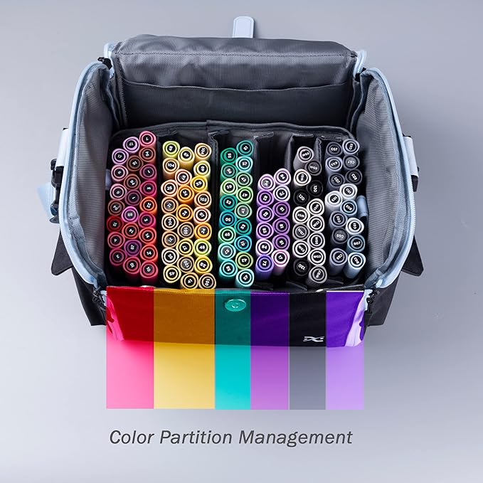 Togood Crossbody Handbag for Marker Pens, Up to 150 PCS (Black)