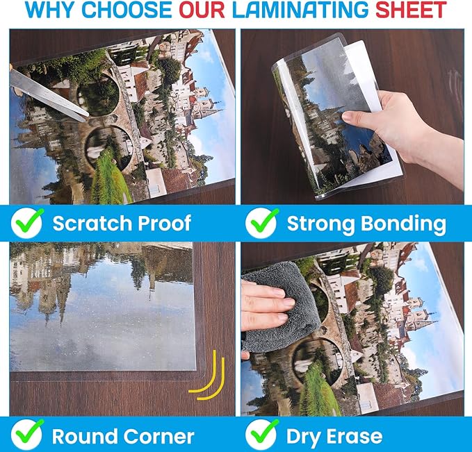 CAREGY 200 Pack Laminating Sheets, Hold 11 x 17 Inch Sheet, 3 Mil Clear Thermal Laminating Pouches 11.5 x 17.5 Inch Lamination Sheet Paper for Laminator, Round Corner