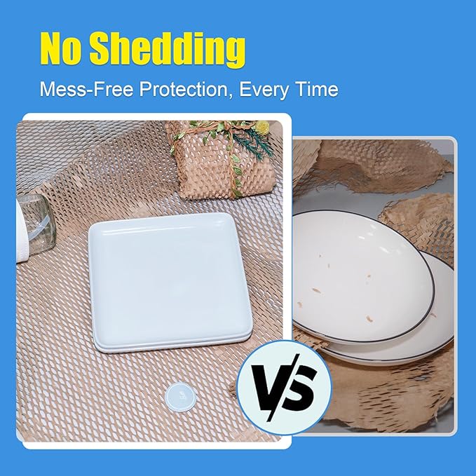 Packing Materials for Moving 15inx295ft Household Honeycomb Packing Paper for Moving Dishes and Glassware, Recyclable Sustainable Shipping Supplies Bubble Cushioning Wrap Roll, Eco Friendly