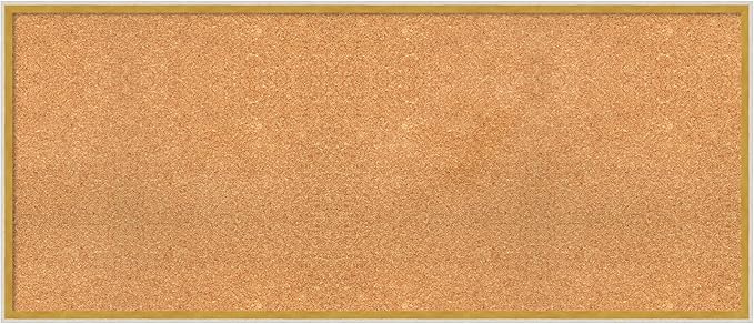 Amanti Art Natural Cork Board for Wall, 21x49 Vision Board with White Frame, Oversize Corkboard Office Decor for Home Organization, Modern Corkboard Pinboard to Display Items for Home Organization in