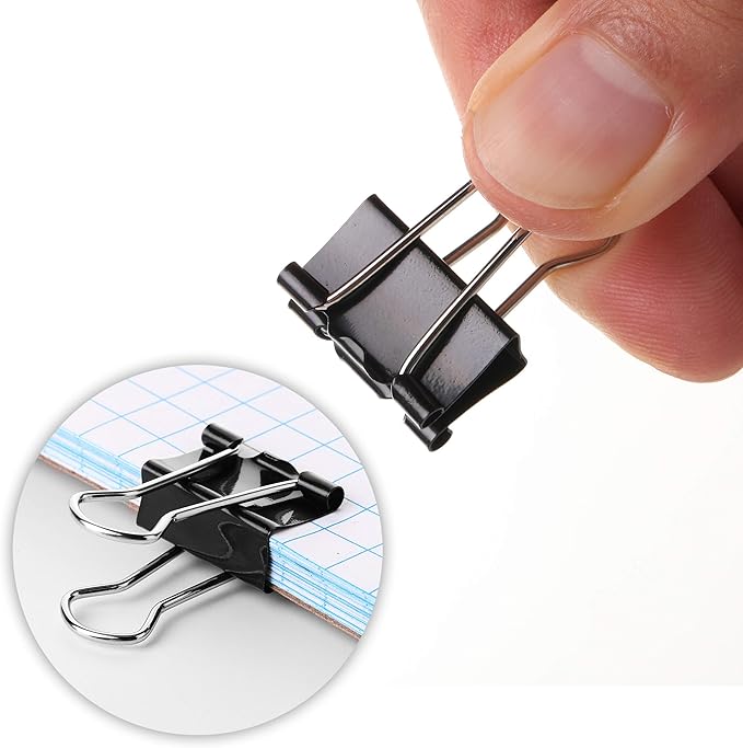 Mr Pen- Binder Clips, 50-Pack, 0.75 in, Black, Mini & Micro, Office Paper Clips