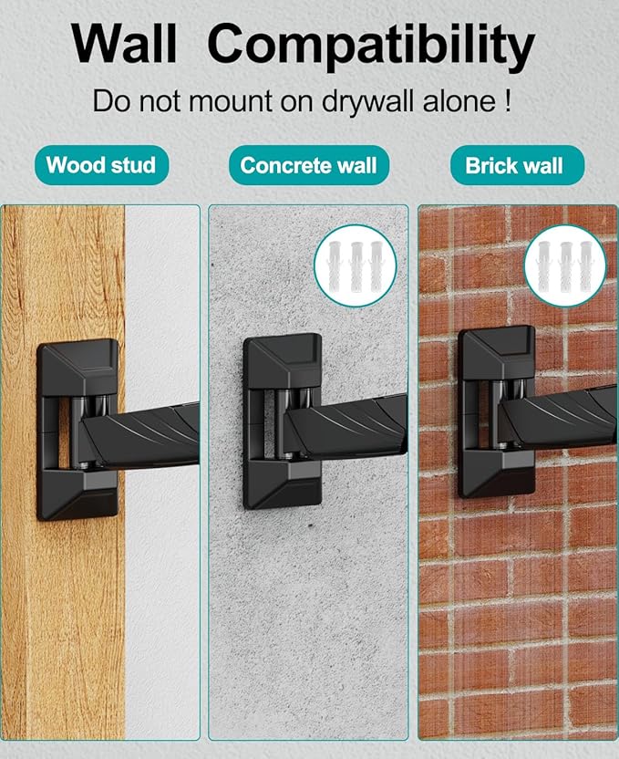 MOUNT PRO Dual Monitor Wall Mount for 2 Computer Screen up to 32 Inch, Gas Spring Double Monitor Arm Holds Up to 17.6lbs Each, Full Motion Adjustable Wall Monitor Mount, VESA Mount 75x75/100x100