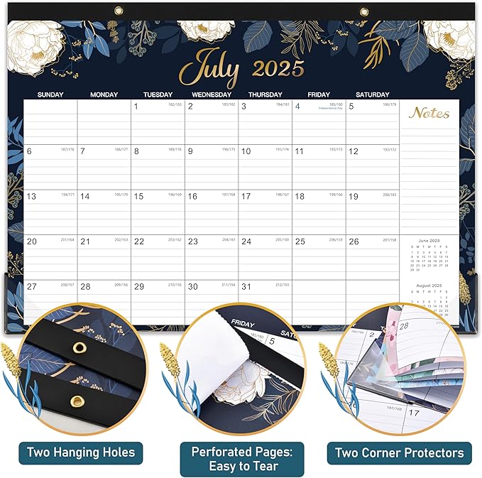 Desk Calendar 2025-2026 - Jul. 2025 - Dec. 2026, 18 Months Large Monthly Desk Calendar, 17" x 12", Desk Pad, Large Ruled Blocks, To-do List & Notes, Best Desk/Wall Calendar for Planning or Organizing