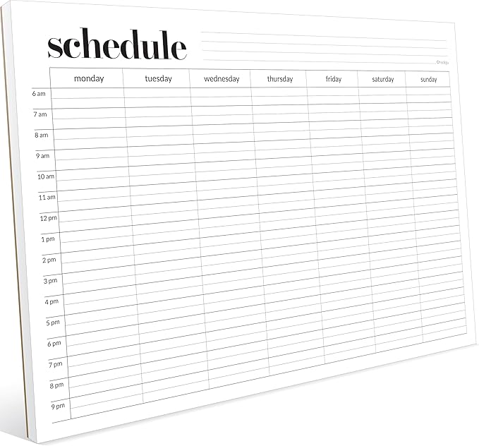 Weekly Schedule Pad, Tear Off Undated Weekly Planner Notepad, A4 Size (8,3" X 11,7"), Premium Thick Paper with Cardboard Back Support, Desk Planner by Hadigu