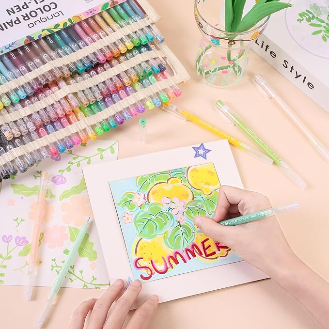 168 PCS Gel Pens for Adult Coloring Books, 162 Colors Gel Colored Pens Set with Travel Case, Perfect Gel Pens for Adult Drawing Doodling Journaling, Art Supplies and DIY Crafts