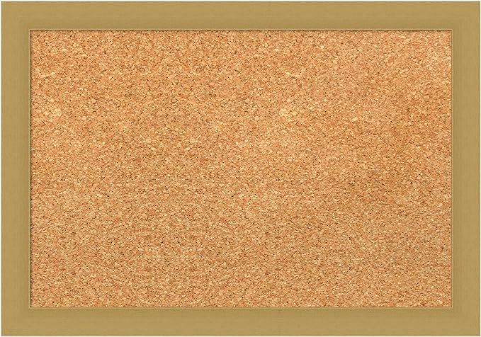 Amanti Art Natural Cork Board for Wall, 14x20 Vision Board with Gold Frame, Small Corkboard Office Decor for Home Organization, Casual Corkboard Pinboard to Display Items for Home Organization in