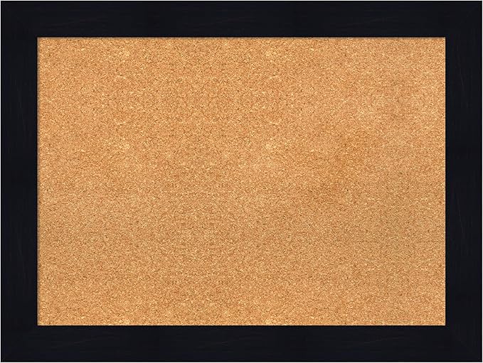 Amanti Art Natural Cork Board for Wall, 24x32 Vision Board with Blue Wood Frame, Medium Corkboard Office Decor for Home Organization, Rustic Farmhouse Corkboard Pinboard to display items for home