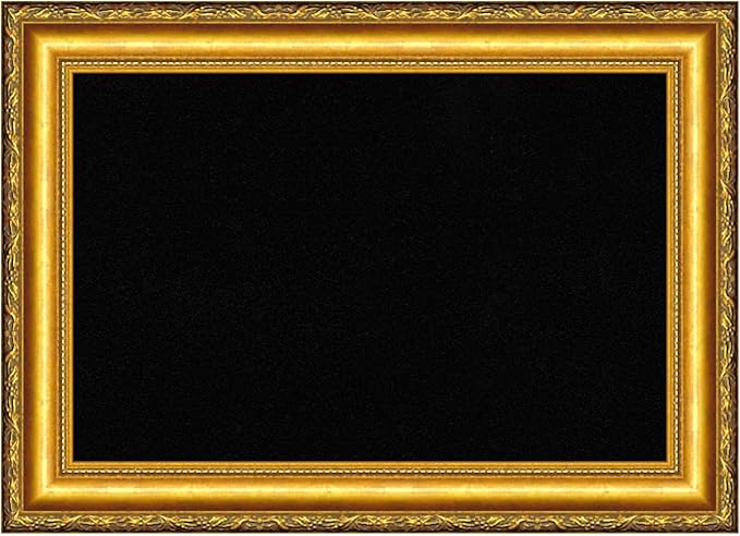 Amanti Art Black Cork Board for Wall, 16x22 Vision Board with Gold Wood Frame, Small Corkboard Office Decor for Home Organization, Traditional Corkboard Pinboard to Display Items for Home