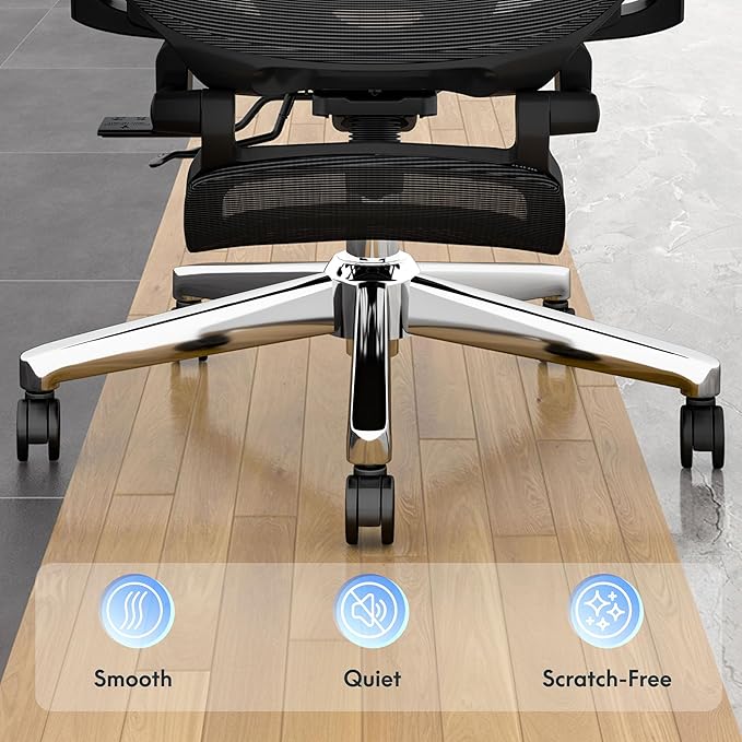 FLEXISPOT ErgoX Premium Ergonomic Office Chair with Footrest- Adjustable 3D Armrests, Dynamic Lumbar Support, Recline & Tilt Function, Mesh Seat, for Home & Office Use,Blue