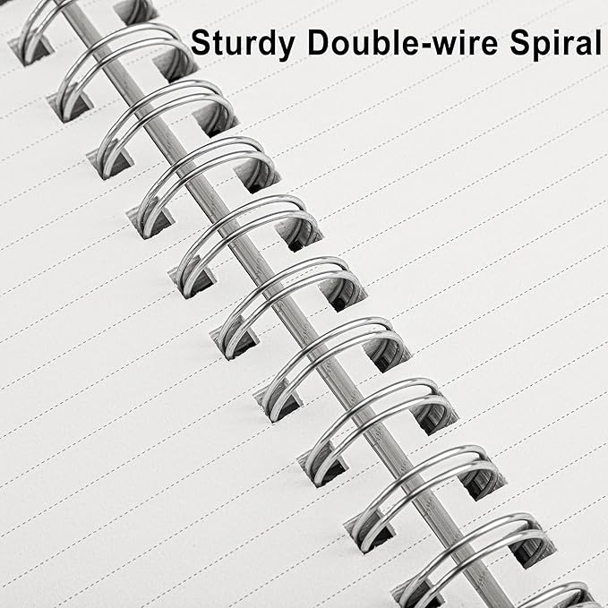 RETTACY Spiral College Ruled Notebook, 300 Pages, B5 Medium Size (7.4" x 10"), for School, Work, Writing, Journaling, 100 GSM Thick Paper, Flexible Plastic Cover (Tiffani Blue)