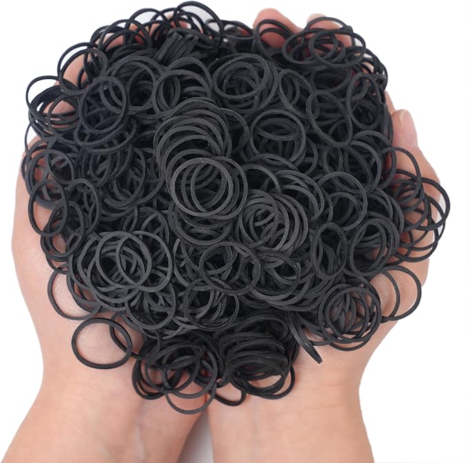 Rubber Bands Black Small Mini Elastic Band 1300Pcs rubber band For Office & Home Supplies Inside Diameter 0.63inch